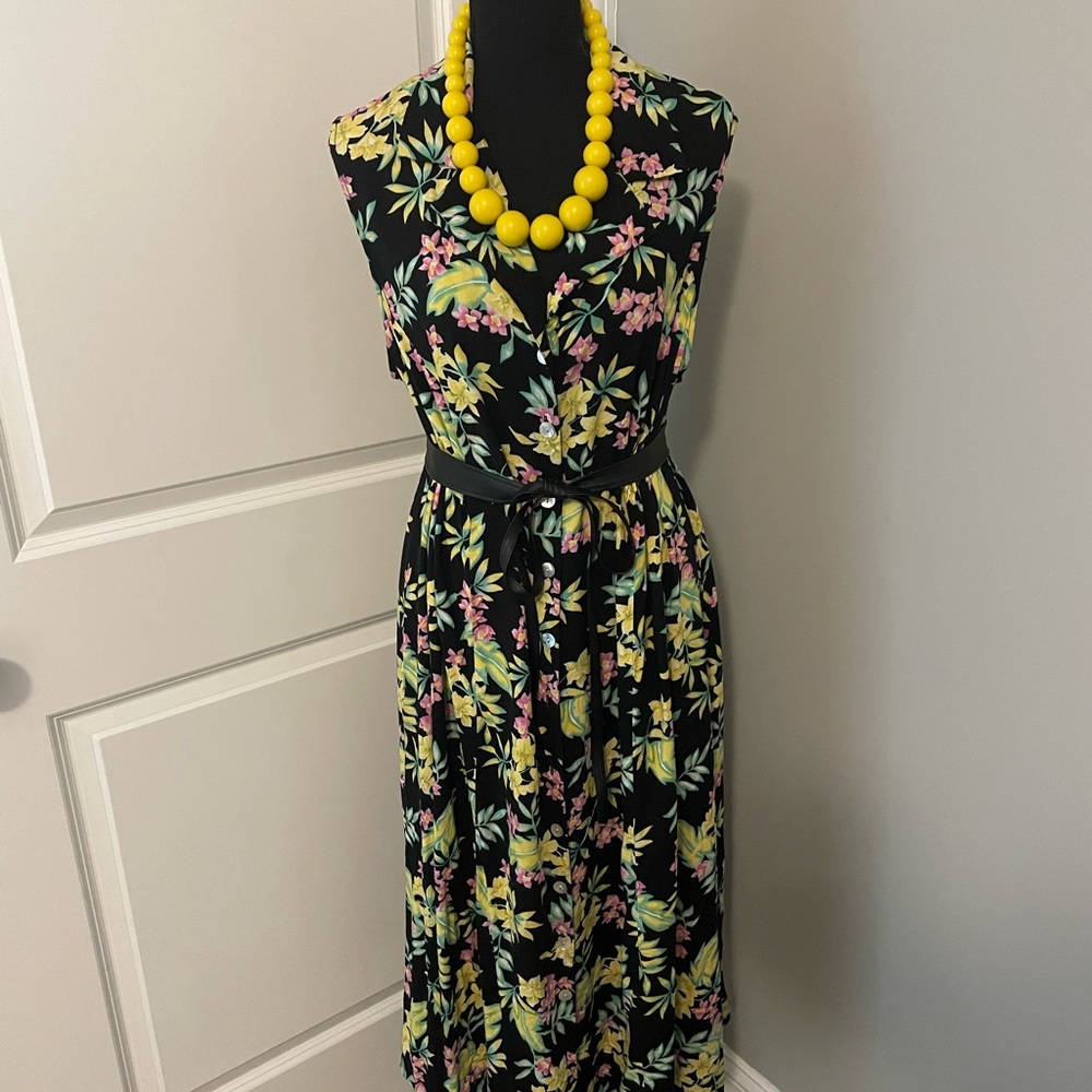 Tropical print dress